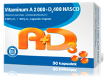 Vitaminum A+D3 (2000j.m.A+400j.m.D3) x 50 kaps.